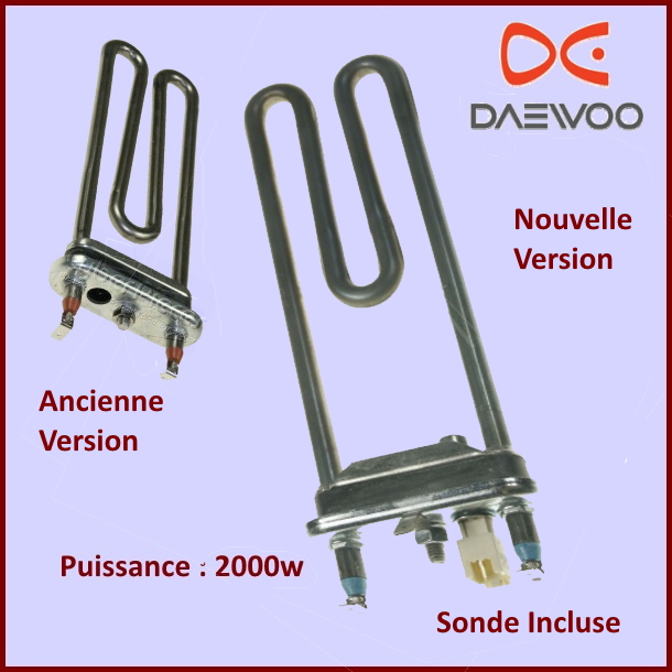 Thermo-plongeur 2000W 3612803700 DAEWOO -  Pièces machine à laver