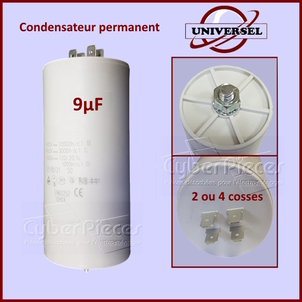 Condensateur permanent 9µF 450V