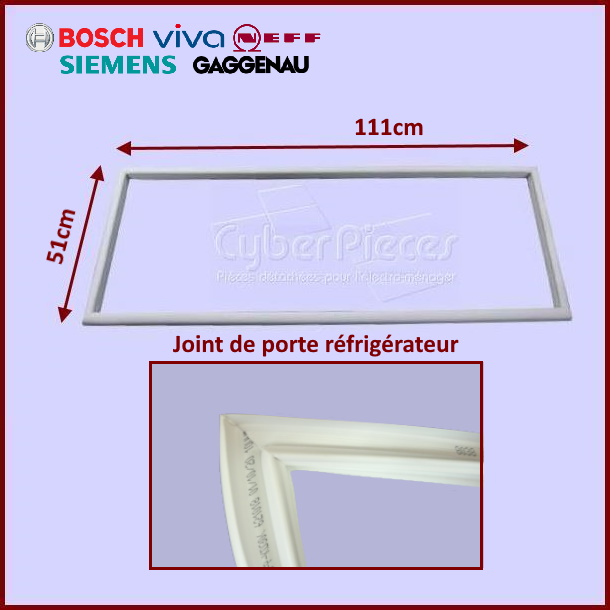 Joint de porte 111x51cm Bosch 00713064