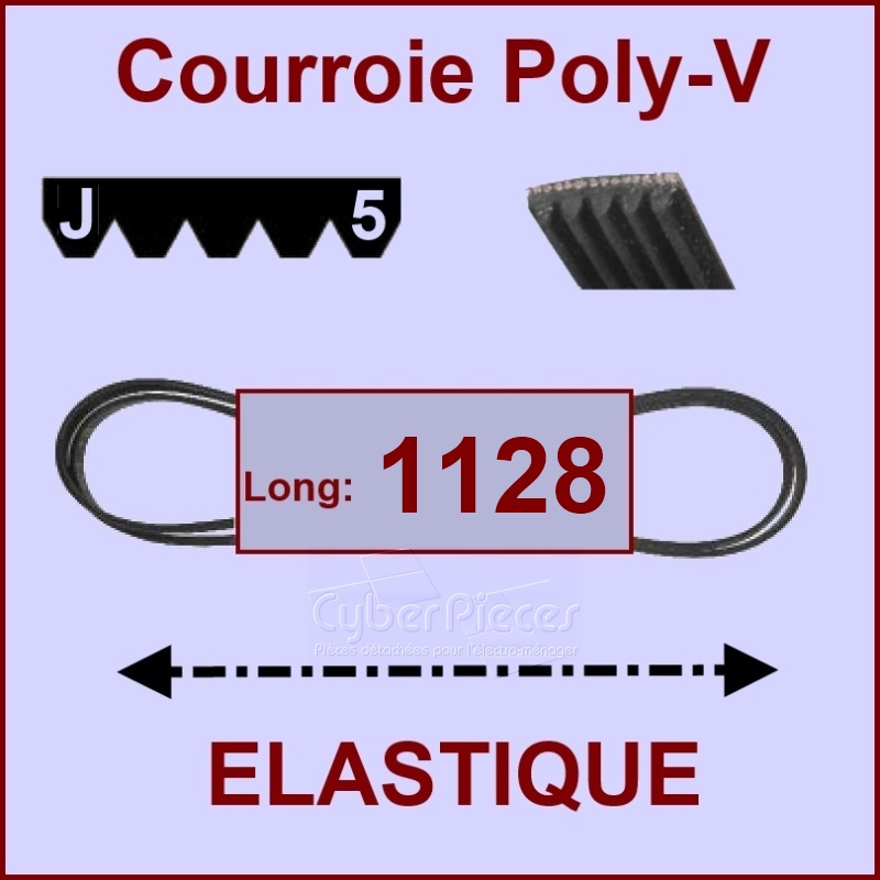 Courroie 1128J5 - EL- élastique -  Pièces machine à laver