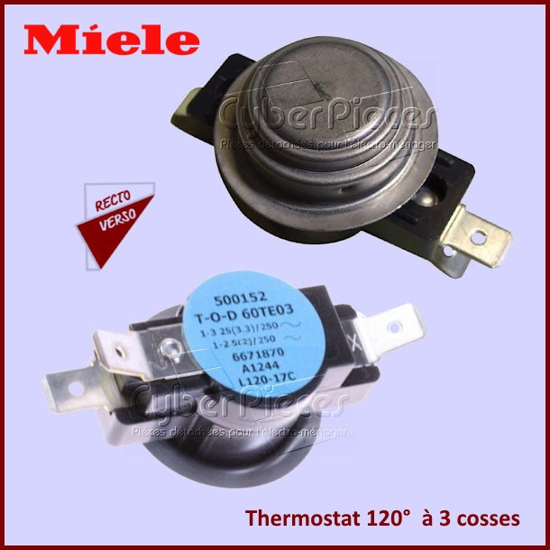 Thermostat 120° à 3 cosses Miele 6671870