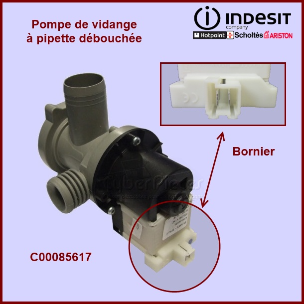 Pompe de vidange complète C00085617 -  Pièces machine à laver