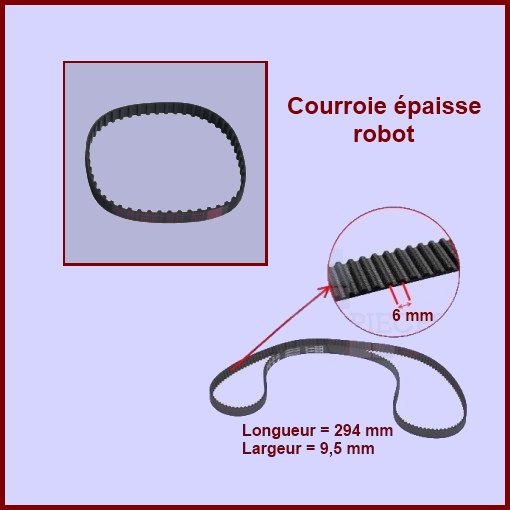 Courroie pour robot 294 mm - KW197944 - Pièces robots ménagers