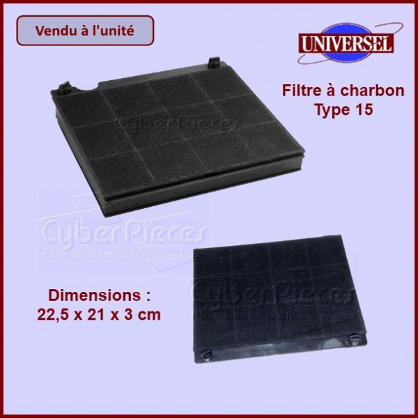 Filtre à charbon Type 15 - CHF15 - Pièces hotte