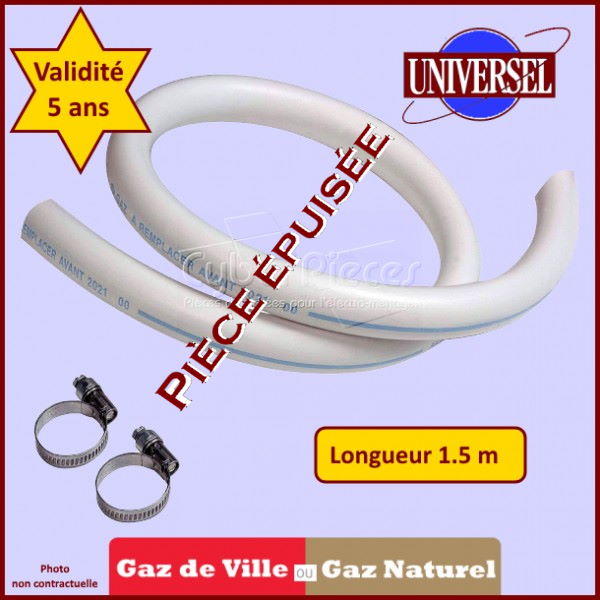 Tuyau Gaz naturel 1.5m avec colliers***Pièce épuisée***