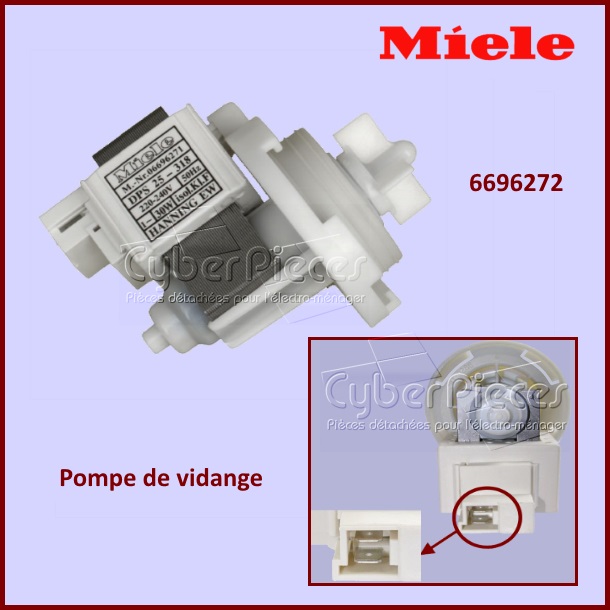 Pompe de vidange 30w DPS25-318 Miele 6696272 - Pièces lave-vaisselle