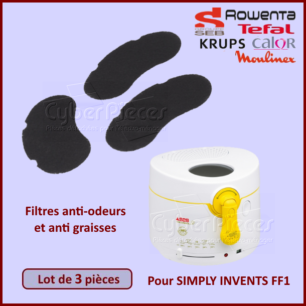 Lot de 3 filtres anti-odeurs SEB XA500025