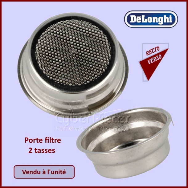 Porte filtre 2 tasses en inox Delonghi 6032102800
