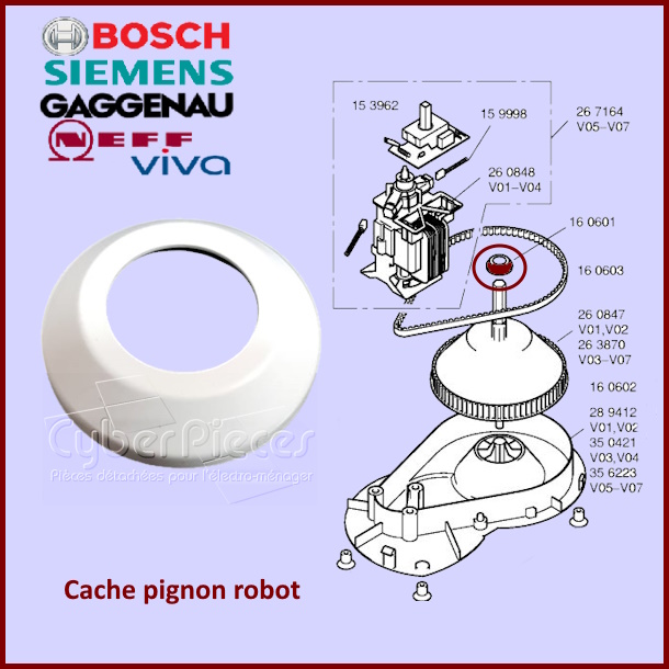 Cache entraineur robot Bosch 00160601