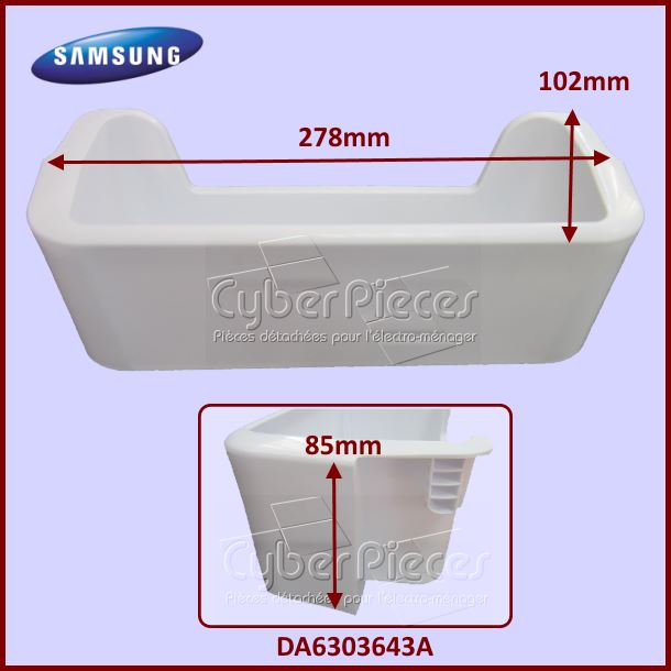 Balconnet inférieur SAMSUNG DA63-03643A - Pièces réfrigérateur & co...