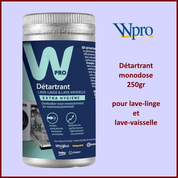 Détartrant pour lave linge et lave vaisselle WPRO