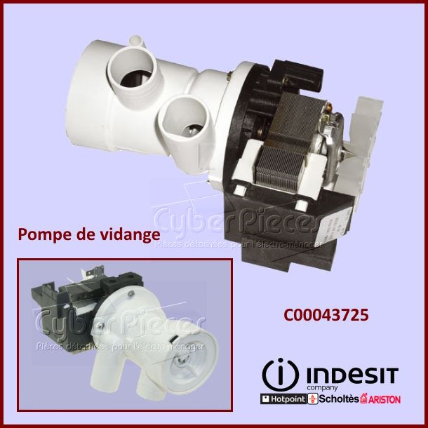 Pompe de vidange Indesit C00043725 -  Pièces machine à laver