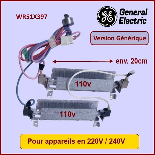 Résistance de dégivrage adaptable GE WR51X397 - Pièces réfrigérateu...