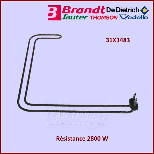 Résistance 2800w Brandt 31x3483 - Pièces lave-vaisselle