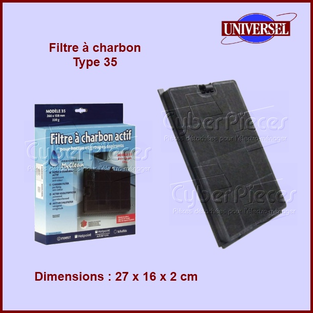 Filtre à charbon Type 35 - Pièces hotte
