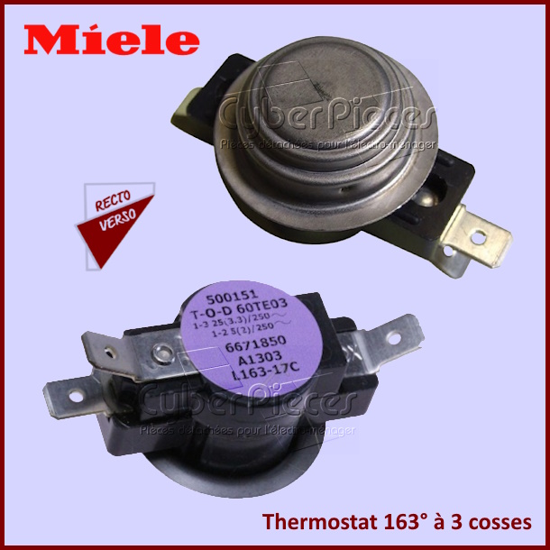 Thermostat  163° à 3 cosses Miele 6671850