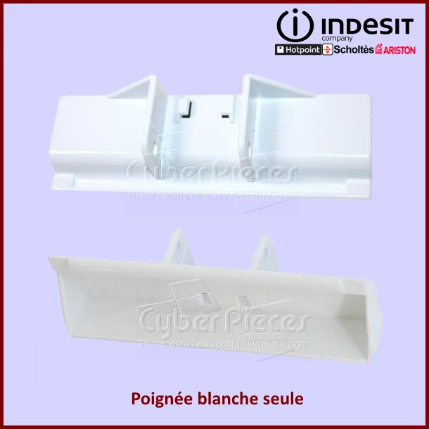 Poignée Blanche seule Indesit C00044653 - Pièces lave-vaisselle