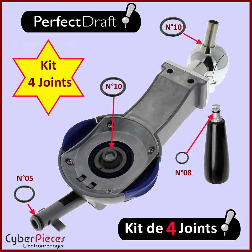 4 Joints Toriques Perfectdraft HD3720 HD3620 HD3610 HD3600 - Pièces...