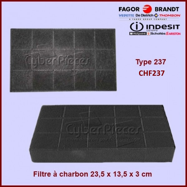 Filtre à charbon - Type 237 - Pièces hotte