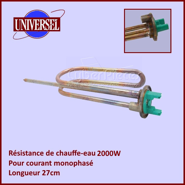 Resistance Chauffe Eau 2000W Mono MTS 27cm