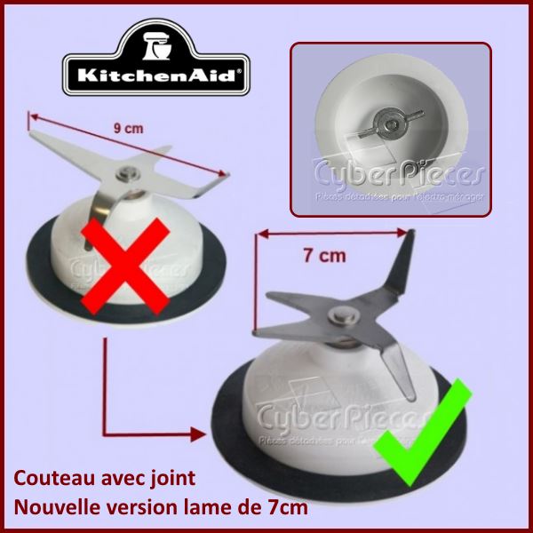 Couteau Blender Kitchenaid 9707580 ***Lame de 9cm remplacée par la ...