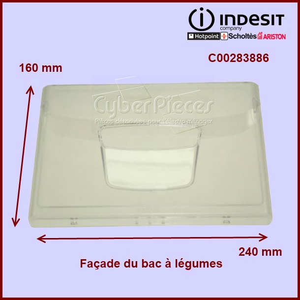 Façade transparente du bac à légumes C00283886 - Pièces réfrigérate...