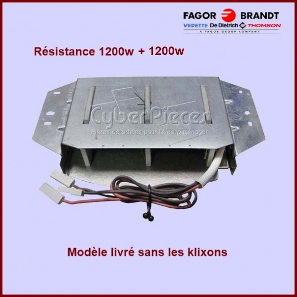 Résistance 1200+1200W - 230V - version sans klixons / 57X2272 - Piè...