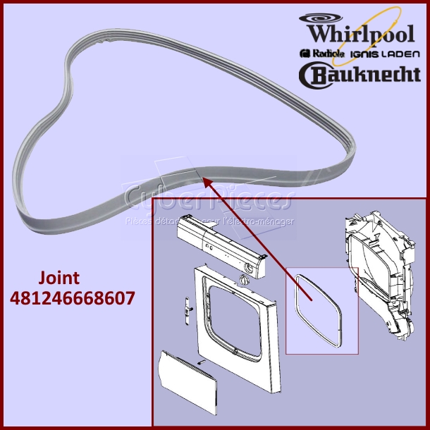 Joint De Porte de sèche linge 481246668607 - Pièces sèche-linge