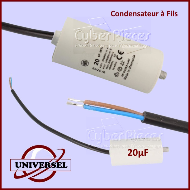 Condensateur 20µF 450V à fils
