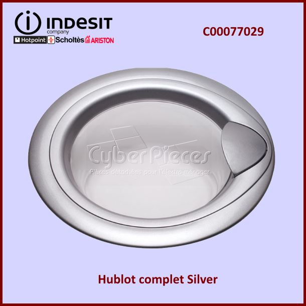 Hublot Complet Gris Silver Indesit C00077029 -  Pièces machine à laver