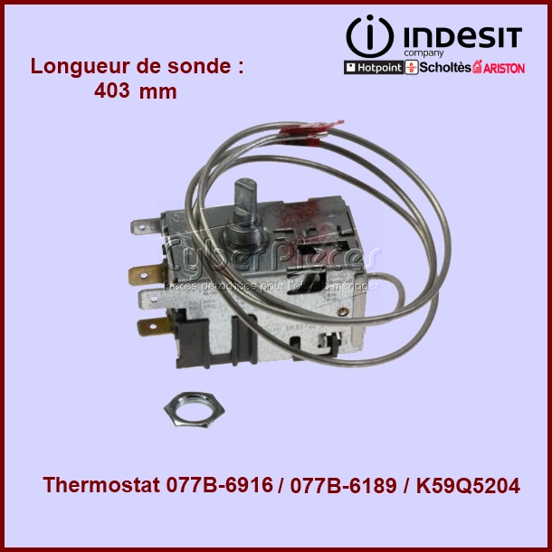 Thermostat Ariston Indesit 077B-6189 (C00143906) - Pièces réfrigéra...