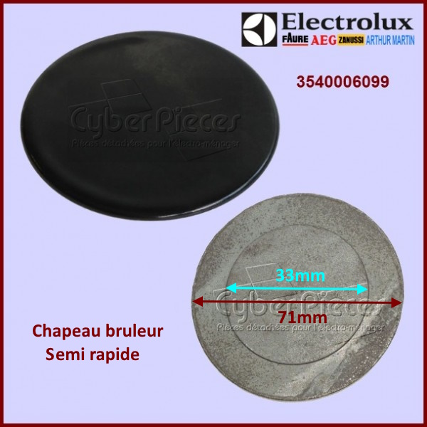 Dessus brûleur moyen noir Electrolux 3540006099 - Pièces table de c...
