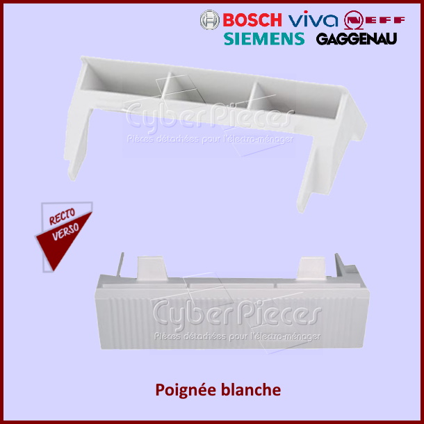 Poignée blanche Bosch 00056219 - Pièces lave-vaisselle