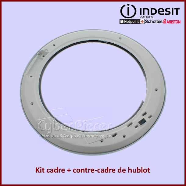 Kit cadre + contre-cadre de hublot Indesit C00058449
