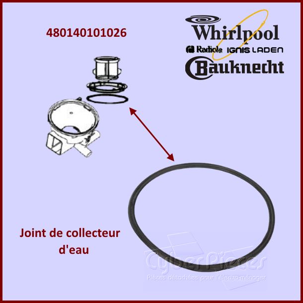 Joint de collecteur d'eau Whirlpool 480140101026 - Pièces lave-vais...