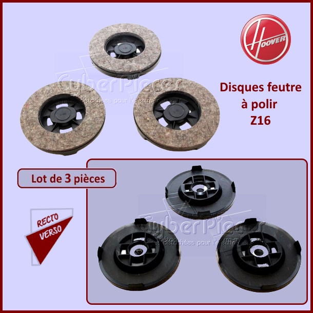 Lot de 3 disques feutre parquet à polir Z16 Hoover 35600706