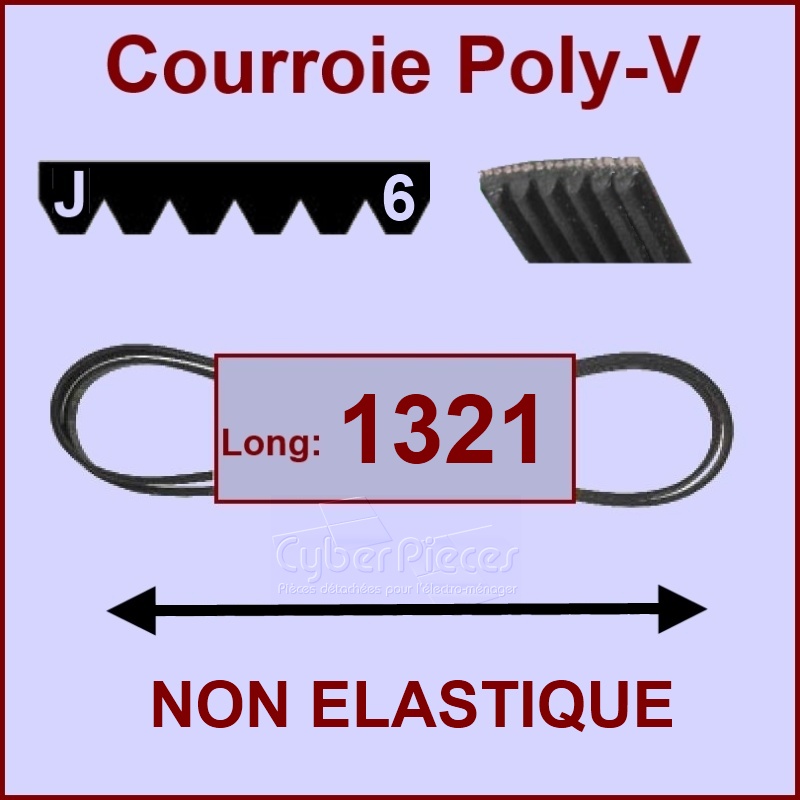 Courroie 1321J6 non élastique 04693121 -  Pièces machine à laver