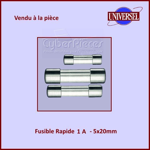 Fusible 1A Rapide 5x20mm en verre - Composants Ã©lectriques
