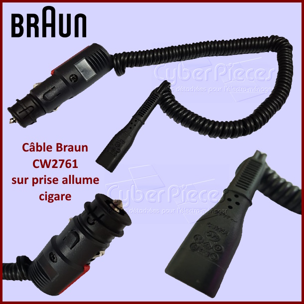 Cable Braun CW2761 sur prise allume cigare