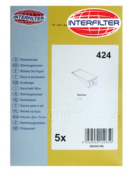 Lot de 5 Sacs aspirateur 424 -09200186