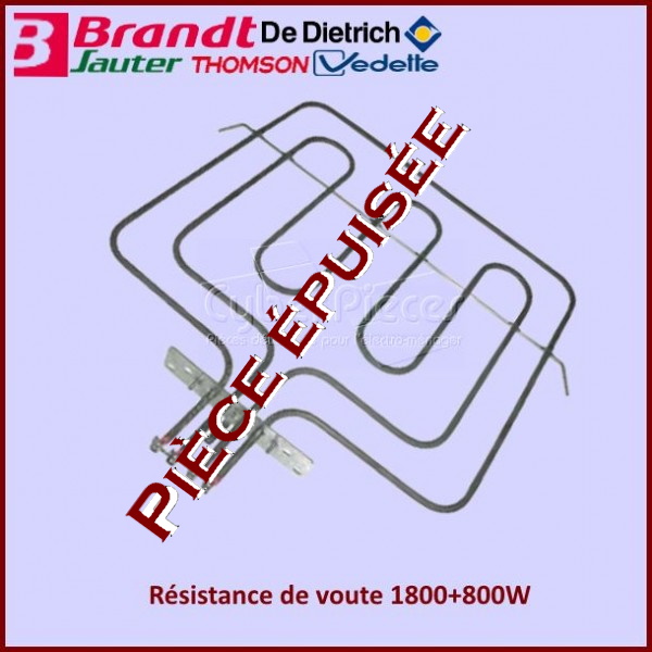 Résistance de voute 1800+800w - 230v Brandt 71X8128 - Pièces four