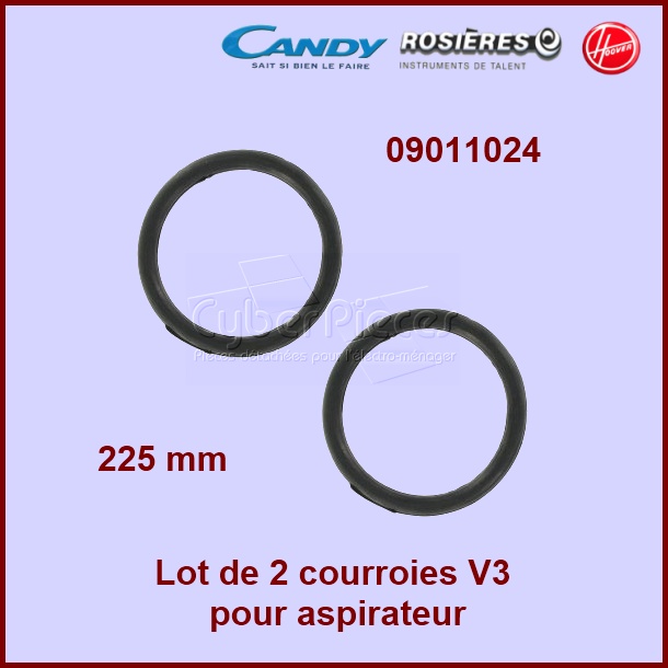 Lot de 2 courroies V3 - HOOVER 09011024 - Pièces aspirateur