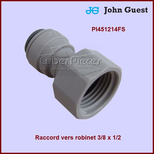 Raccord vers robinet 3/8 x 1/2 JG-PI451214FS - Pièces réfrigérateur...