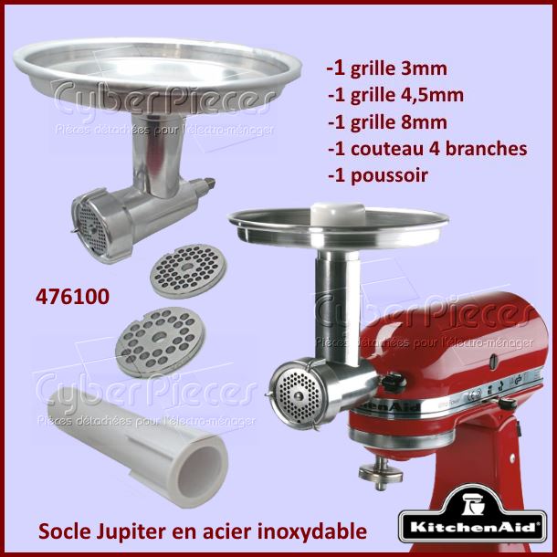 Kit complet hachoir en mÃ©tal Jupiter Kitchenaid 476100 - PiÃ¨ces rob...