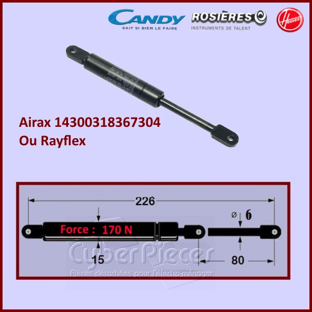 Vérin 170N AIRAX 93700490 ROSIERES - Pièces Micro-ondes