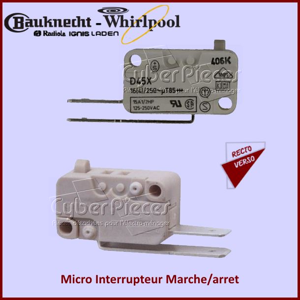 Micro Interrupteur Marche/Arret 481227618248 - Pièces sèche-linge