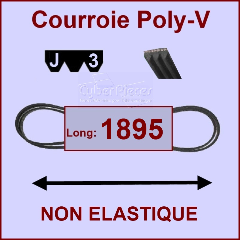 Courroie 1895 J3 (remplacÃ©e par J4) non Ã©lastique (LW1895) - PiÃ¨ces...