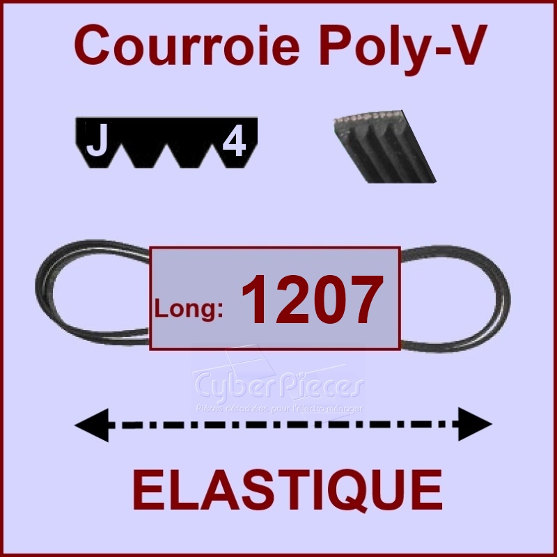 Courroie 1207J4 - EL- élastique 461975021811 -  Pièces machine à laver