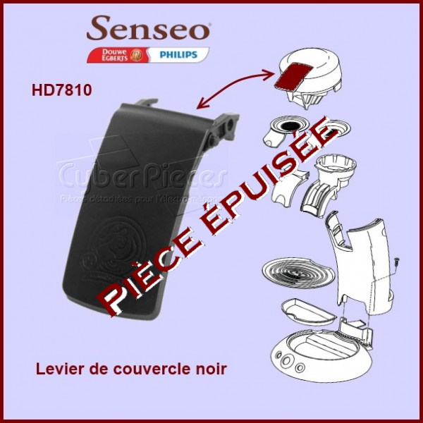 Levier de couvercle Noir Senseo - 422224739100 - Machine à dosettes