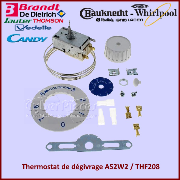 Thermostat avec poussoir de Degivrage AS2W2 - Pièces réfrigérateur ...